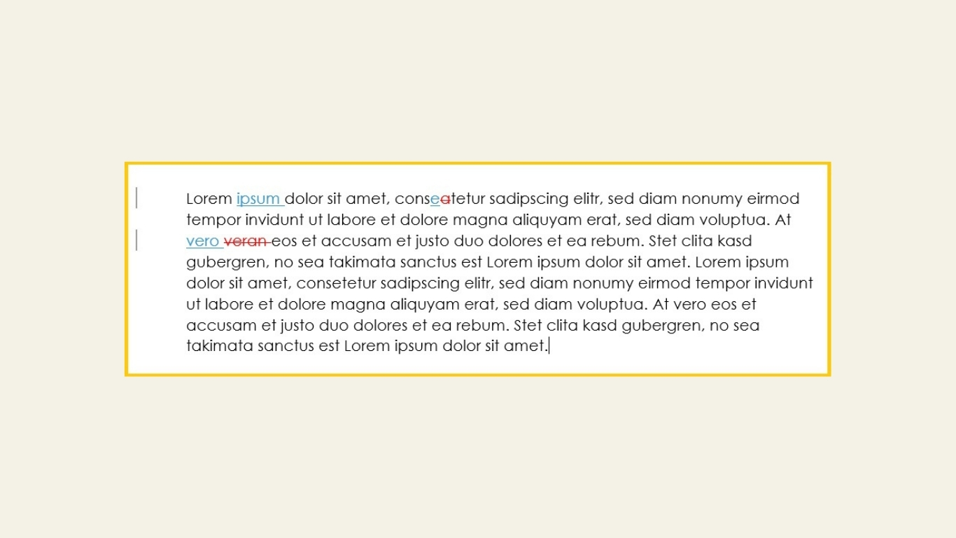 Screenshot: Markup-Modus | Modus "Markup alle nutzen" (Beispieltext Lorem ipsum)